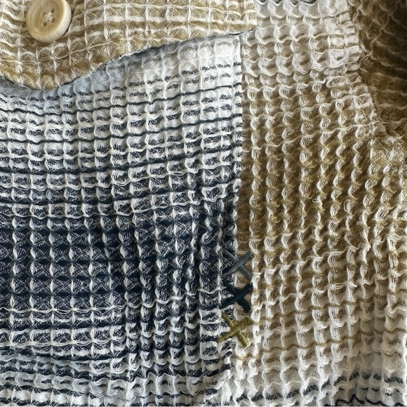 Scotch & Soda Lucky Charm Stripe Woven Waffle Button-Up Shirt Size L 100% Cotton - Picture 8 of 16